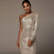 One-shoulder Oblique Collar Wrapped Chest Evening Dress